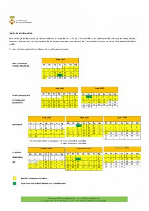 Les Borges amplia els terminis per a pagar les obligacions tributàries municipals d’aquest 2020