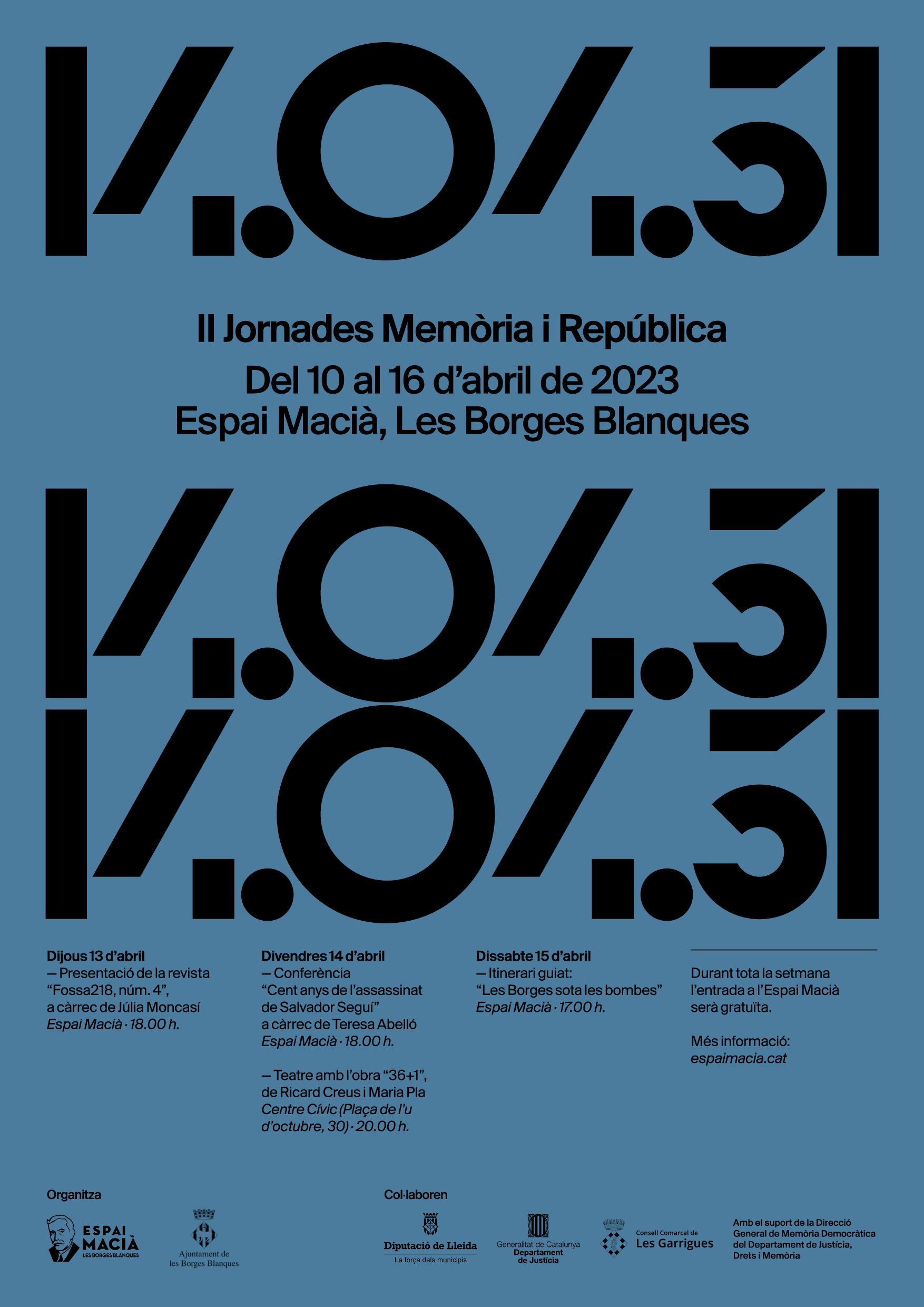 El cartell de les II Jornades Memòria i República